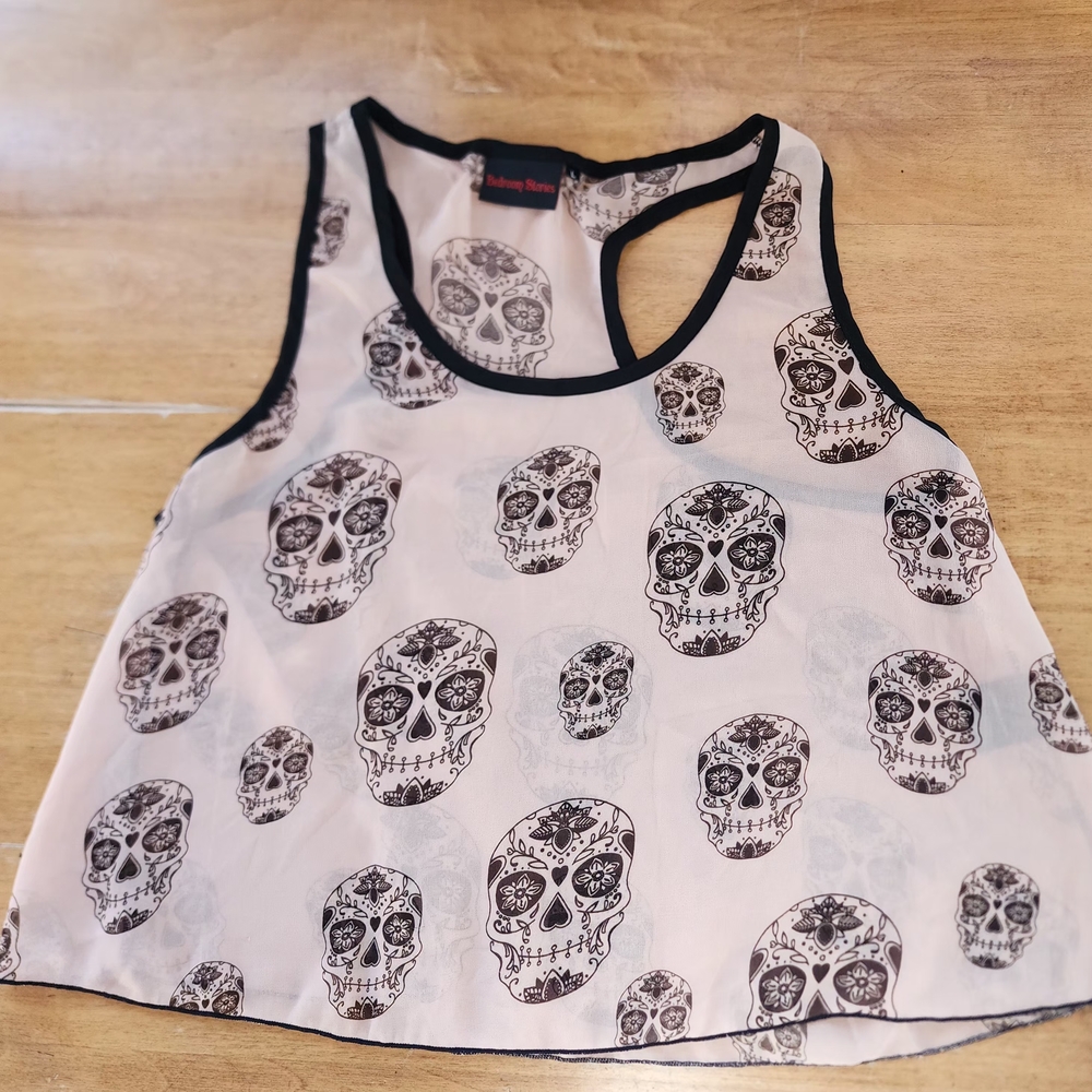 🏝Skull Print Sleeveless Top
